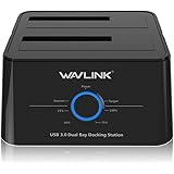 Wavlink USB 3.0 Dual Bay SATA External Hard Drive Docking Station for 2.5 Inch and 3.5 Inch HDD/SSD Support Offline…