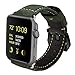 Produktbild Armband für Apple Watch, Leder Armband Vintage Uhrenarmband für Apple Watch Sport/Edition Series 1, Series 2 und Apple Watch Nike+ (42mm, Grün Uhrenband/ Schwarze Schließe)