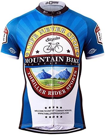 Thriller Rider Sports Mens Mountain Bike Short Sleeve Cycling Jersey Bike Tshirt Medium