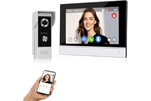 QTTYELOK 7 Pulgadas WiFi Sistema de Intercomunicación de Vídeo 1080P AHD Color Táctil Display Cámara de Visión Nocturna Infrarroja, Timbres de Vídeo Doméstico, Tuya Smart App Desbloqueado Remoto