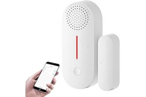GDWD WLAN Türalarm Fensteralarm, WiFi Tür und Fenstersensor mit Sirene, App und Sprachsteuerung Alarm, Timing Scharf/Unscharf, Kompatibel mit Alexa Google Assistant für Home Security Sensor Alarm