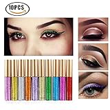 Paleta de 10 colores con purpurina de diamante, el efecto del color es bueno. El color es muy brillante y precioso.