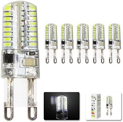 Set of Mengjay® 5 LED Bulb G9 3 W LED Light bulbs 64 * 3014 SMD LEDs Cool White Hi-Power Energiesparlampen AC200 V (15.9 x 49 mm)