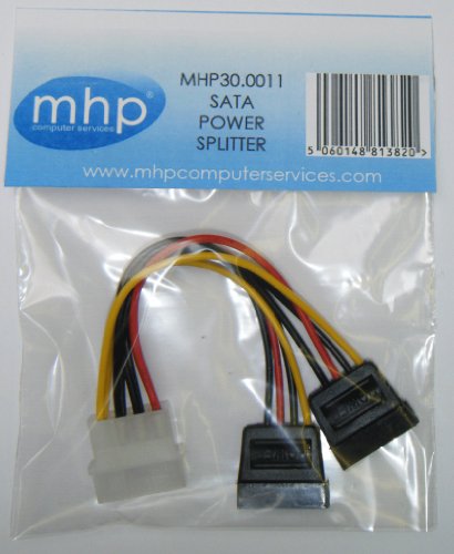 MHP-® SATA Power Splitter Adapter-Kabel – 4-Pin Molex 5.25 „auf 2 x SATA-Konverter) - 2