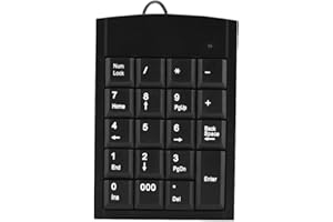 Nummernblock Numeric Keypad,Richer-R Tragbare Schlanke Mini USB 19 Tasten Numerische Ziffernblock,Ergonomisch Nummernblock Tastatur für Laptop Desktop PC Schwarz