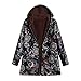 Produktbild TianWlio Jacken Parka Mäntel Herbst Winter Übergröße Frauen mit Kapuze Langarm Baumwolle Leinen Flauschiges Fell Reißverschluss Mantel Outwear (XL, Blau)