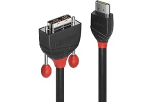 LINDY HDMI/DVI Câble adaptateur Fiche mâle HDMI-A, Fiche mâle DVI-D 18+1 pôles 2.00 m noir 36272 Câble HDMI