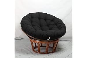 Morbuy Papasan Coussins de Chaise Ronds, Épais Doux Coussin Fauteuil Papasan Coussin Fauteuil Rotin pour Jardin ExtéRieur, Balcon Et Salon (80x80CM,Le Noir)