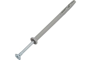 AERZETIX - C67159 - Lot de 50 Chevilles à Clou Ø6x80mm à collerette biseautée en polyéthylène + 50 Clou-vis Ø3.9x85 mm à tête fraisée PZ2 en Acier - à Frapper - ossature métallique béton Brique