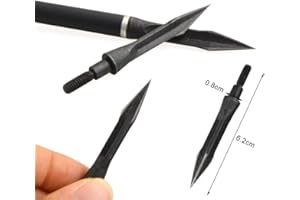 ZSHJGJR Archery Arrow Broadheads Hunting Carbon Steel Arrowheads Traditional Metal Arrow Points 112 Grain for Hunting Bow and Arrows