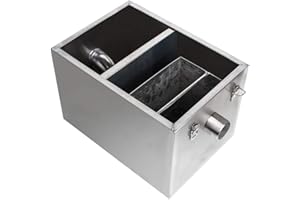 FUNCHIC Stainless Steel Grease Trap Interceptor Set Detachable Design For Restaurant Kitchen Wastewater Removable Baffles For Kitchen Wastewater