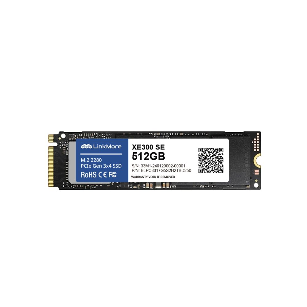 LinkMore XE300 SE 512GB PCIe Gen3 NVMe M.2 2280 Internal Solid State Drive, Gen3.0X4 Read Speed Up to 2100MB/s for Latop and PC