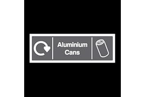 USSP&S Aluminium Cans Recycling Sticker 150x50mm - Waste, Environment, Bin, Recycle