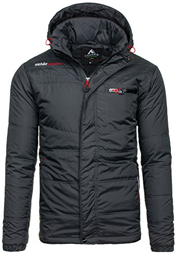 BOLF Herrenjacke Kapuze bergangsjacke FANSIFA M511 Dunkelgrau XXL [4D4]