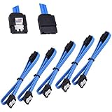 5pcs SATA III 6.0 Gbps Serial Hard Drive Data Cable With Lock 45cm (Blue)