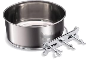 FANGZHE Hanging Pet Bowl Sturdy Durable Stainless, Steel Dog Bowls with Three Bolt Holder, Hanging Bowl Water Bowl Food Feeder, Cage Hanging Food Bowl Suitable for Pet Dogs Parrots