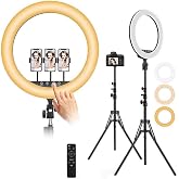 Coverzone Youtuber Selfie LED Işıklı HQ-18 Halka 18 inch Selfie/Yayıncı/Makyaj Işığı 210 cm Tripod 3 Telefon Tutuculu Kumanda