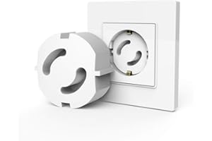 CALMYOTIS Cache Prise Électrique pour Bébé - Protège Prise, Caches Prises avec Mécanisme Tournant et Adhésif Fort 3M - Sans Clés - Protection Prise Kit Sécurité pour la Maison (20 pcs)