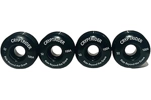 CRYPTRIDER Skateboard Wheels – Set of 4 Black 52 x 30 mm 100A PU Wheels for Street Skating, Skateparks, Tricks and Freestyle
