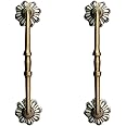 Maison Belle Ceramic Door Handle Gold Antique Finish - (Size 8 Inch, Flower Hand Painted) Hole to Hole Gap - 6 Inches - Pack of 1
