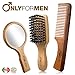 Set for man: beard brush, hair comb and mirror. All made of wood. Made in Italy.