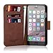 Produktbild 32nd Premium Series - Leder Mappen Hülle Case Flip Cover für Apple iPhone 5, 5S & SE, Entwurf gemacht Mit Kartensteckplatz, Magnetverschluss und Standfuß - Kastanienbraun