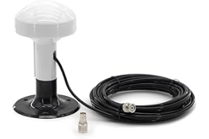 NEWASHAN Antena GPS marina de repuesto para Garmin GPSMAP GDU GNC NavTalk Pilot StreetPilot AIS barco navegación, receptor de sonda Fishfinder + cable TNC de 26 pies + adaptador BNC + base de montaje