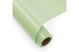 AYSOW Vinile Trasparente Sublimazione HTV 30.5X 182cm, Vinile Lucido a Sublimazione con Lavabile, Resistente Allo Sbiadimento, per Magliette di Cotone, Borse, Cuscini, Grembiuli (verde)