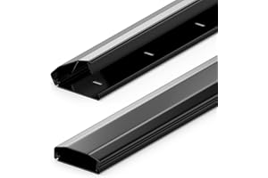 deleyCON Canaleta Universal para Cables y Líneas Aluminio de Primera Calidad Longitud 50cm Ancho 6cm Altura 2cm - Negro