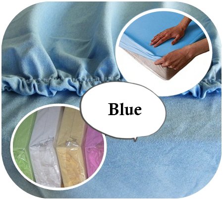 Junior Cot Bed JERSEY Fitted Sheet 160x70cm 100% Cotton - BLUE