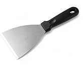 Professional Triangular Spatula Stainless Steel Scraper Griddle Scraper Pastry Kitchen Baking Scraper Non-Slip Handle 12 x 12