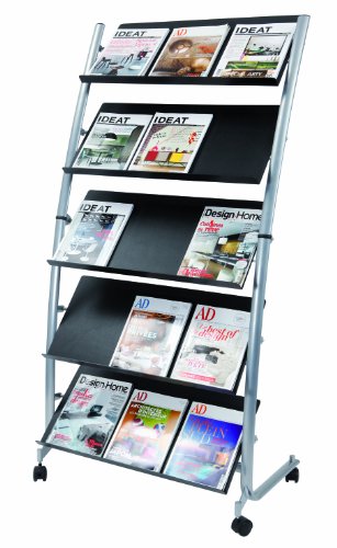 Alba - Expositor de revistas con 5 estantes  tama  o grande   color negro