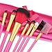 TimeSong Professional Cosmetic Makeup Palette Set Kit (Include: Eyeshadow & Blusher & Face Powder & Lip Gloss) + Makeup Brushes Set (7pcs Pink Brushes)