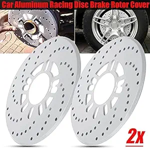 AUTO MT 2X Universal Car Wheel Decorative Brakes Disc Brake Racing Cover Disc Brake Rotor Trim Decorative Covers (Silver)