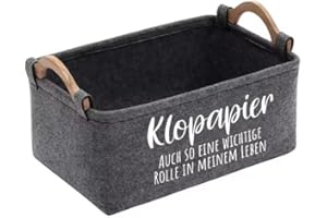 COZYINT Witzige Toilettenpapier Aufbewahrung aus Filz | Platzsparende Klopapier Aufbewahrung für Badezimmer oder Toilette/Klo | Bad Deko | Toilettenpapierhalter Korb (Dunkelgrau)