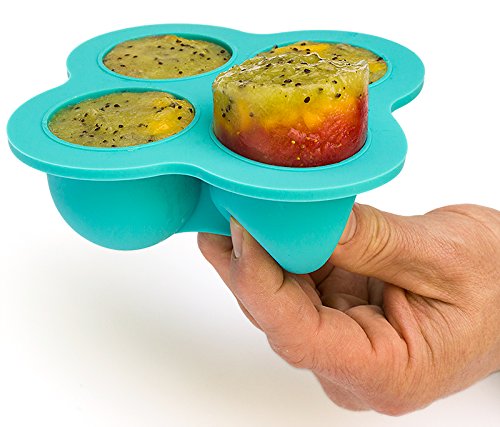 divata FRIERies, 2er Set – Gefrierform, Eiswürfelform mit Deckel zum Einfrieren und Aufbewahren von Babynahrung – frozen Smoothies, Eis, Muttermilch, Babybrei einfrieren – ideal für wiederverwendbare Quetschbeutel. BPA frei - 2