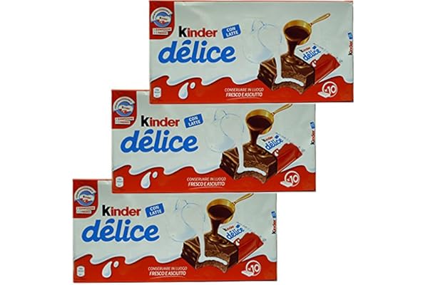 3x Ferrero barn "Delice" kök med choklad och mjölk, 10 x 42 g
