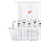 Tatkraft Funny Dogs Cortina Baño Tela 180X180 cm Impermeable Resistente al Moho con 12 Anillos