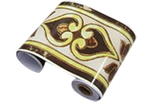 Yootiko Self-Adhesive Border Wall Paper 3D PVC Elegante Retro Pattern Peel and Stick Waterproof Removable Wallpaper Borders Stickers Decoration Trim for Living Room Bathroom Kitchen