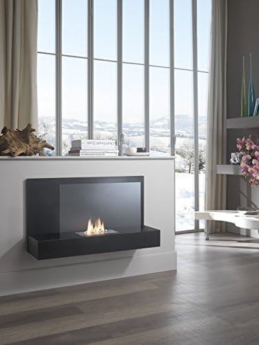 Bioethanol fireplace, wall, with a 1.5 liter burner and flame monitoring tool. 90x26x50 cm H