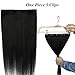 s-noilite® One Piece 16"-22" 45-100g Clip in Remy Human Hair Extensions (18"-50g,#1 Jet Black)