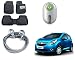 Auto Pearl Premium Quality Car Accessories Combo of Car Floor Foot Mats 4D Black. & Full Steel Towing Tow Cable 2000kgs 6mm Heavy Duty 4Mtr. & Godrej Click Car Air Freshner 9 ml - Green RS.2023.00