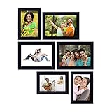Amazon Brand - Solimo Collage Photo Frames (Set of 6, Wall Hanging),Black