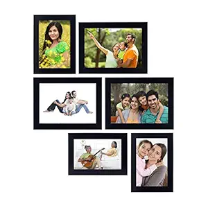 Amazon Brand - Solimo Collage Photo Frames (Set of 6, Wall Hanging),Black