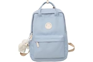 GSenhui Kawaii-Rucksack mit Weißer Bär Anhänge für Teenager Mädchen Kinder Schulranzen Aesthetic-Backpack School Bag Kinderrucksäcke Laptop Schulrucksack