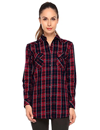Match Women's Flannel Plaid Shirt #B003