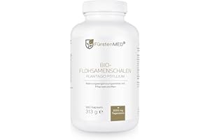 ‎FÜRSTENMED FürstenMED® Bio Flohsamenschalen Kapseln - 360 Hochdosierte Flohsamenschalen Bio Kapseln (Psyllium Husk) 3000 mg pro Tagesportion - Vegan & ohne Zusatzstoffe - laborgeprüft