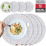 teller untersetzer filz EDLES DESIGN: Durch das minimalistische Design von MIQIO mit klaren Linien und dem dezentem Leder-Label beweisen Sie Geschmack und ihre Liebe zu Markenprodukten. Mit 4 mm Dicke wirkt jedes Tischset sehr hochwertig. Die Größe von 37 cm passt auch für moderne Teller in größeren Maßen.