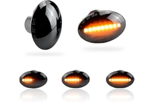 MKptopia 2pcs luci LED segnale di rotazione indicatori specchio laterale sinistro + destro con funzione dinamica compatibile con Fi-at 500/595/695, 500C/312, compatibile con A-barth