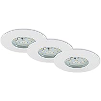 Briloner Leuchten - Lot de 3 spots LED encastrables, module LED orientable, 5 W, 460 lumens, 3000 K, IP23, chrome, 86 x 70 mm (diamètre x hauteur